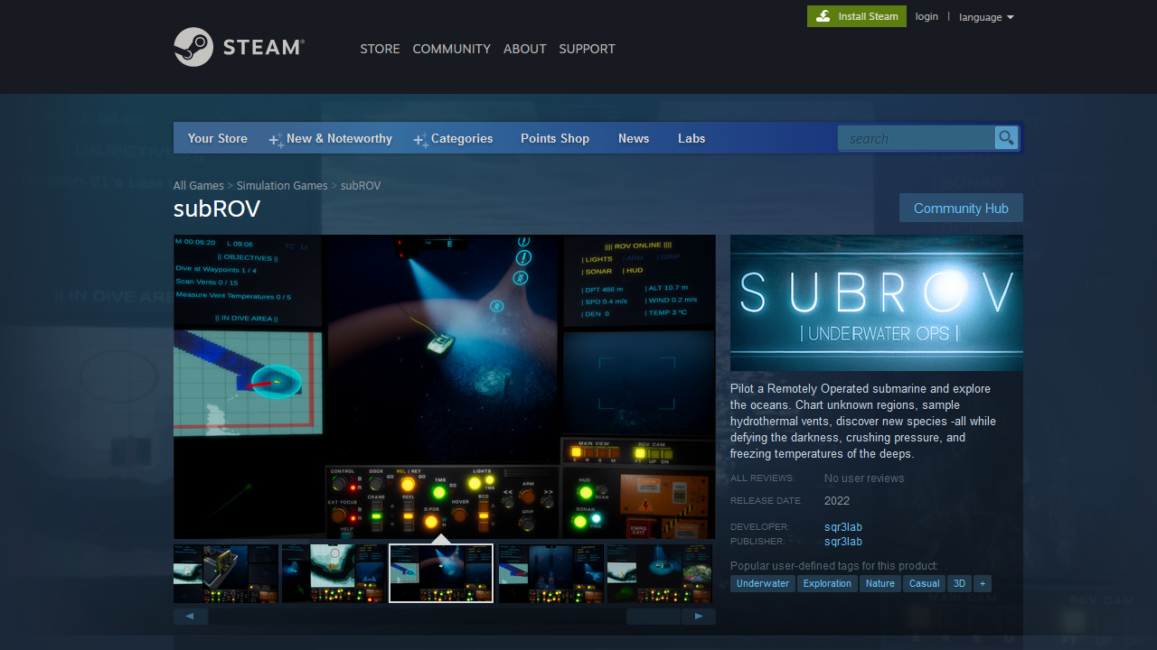 subROV steam page