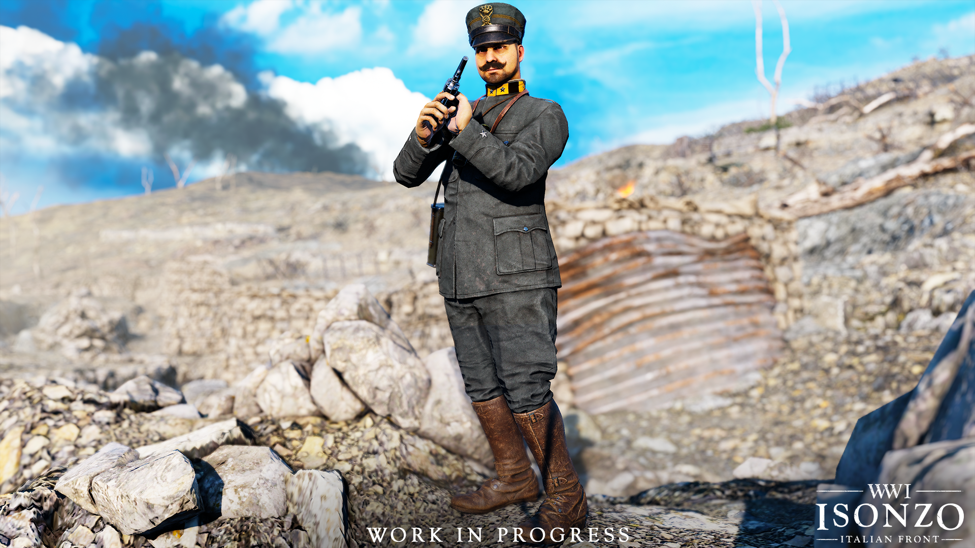 A typical Italian infantry officer on the Carso frontlines, 1916.