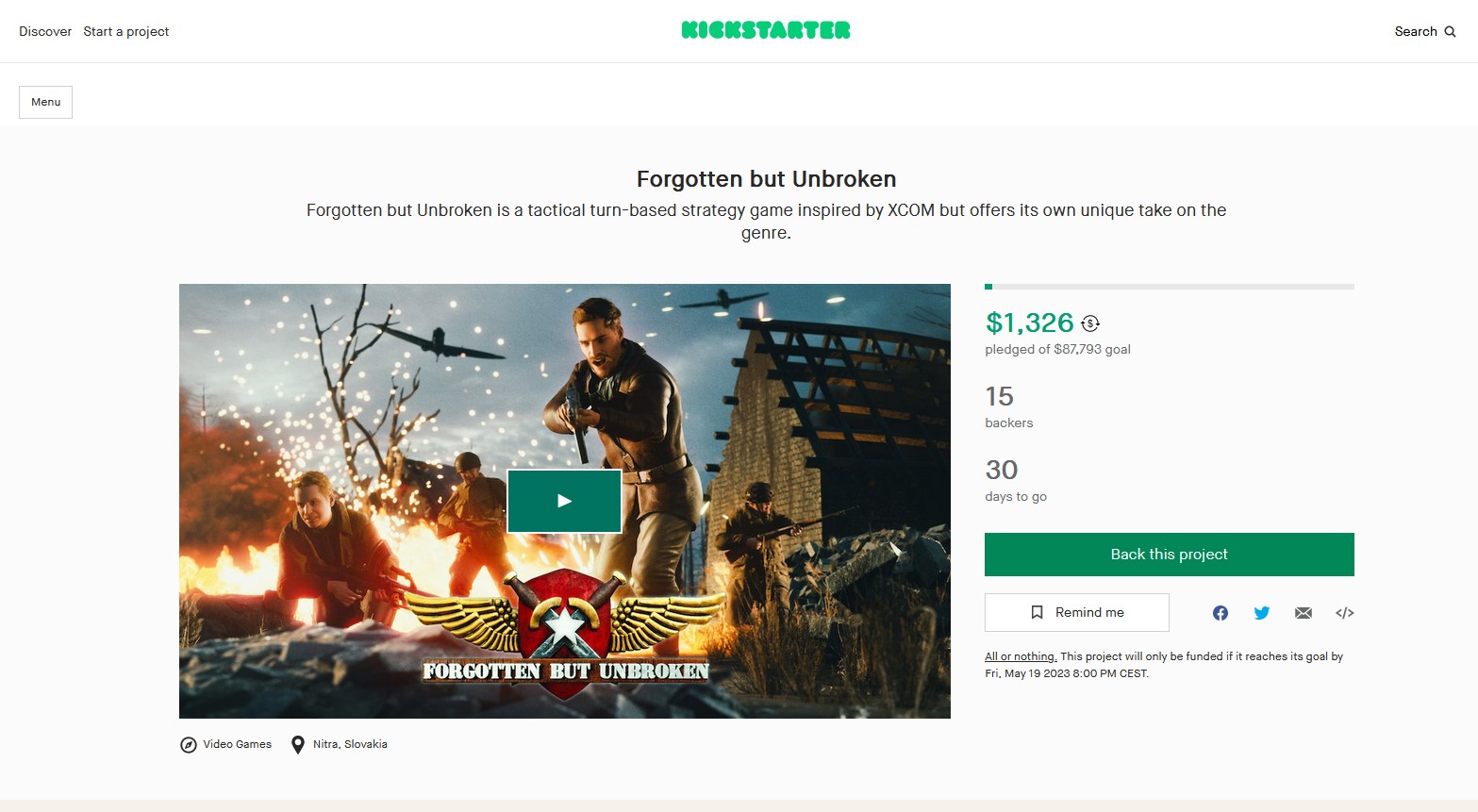 Kickstarter Main Page