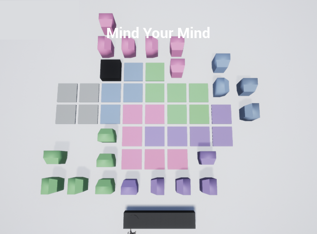 The layout of the puzzle represented by different colors