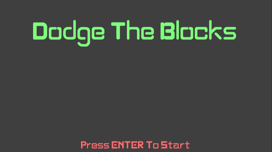 Dodge The Blocks Title Screen