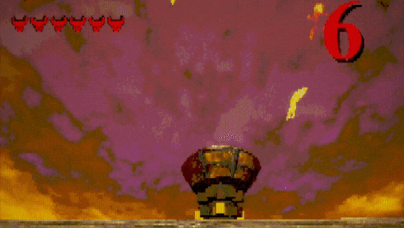 The Player moves the chute collecting the bodies of sinners as they fall from the sky.