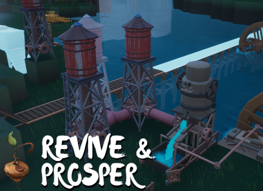 Water pump, pipes and water towers