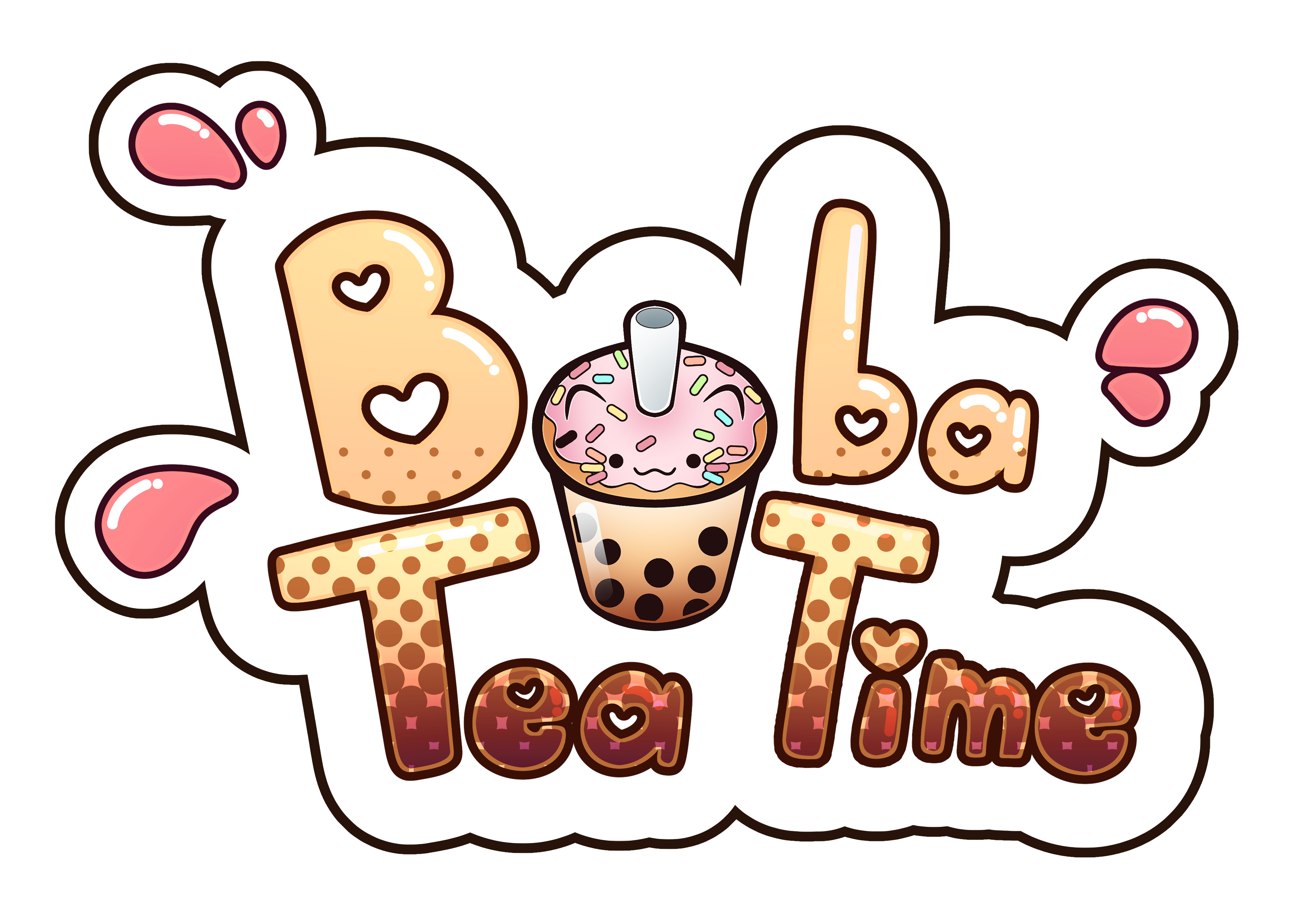Boba tea time logo color 1