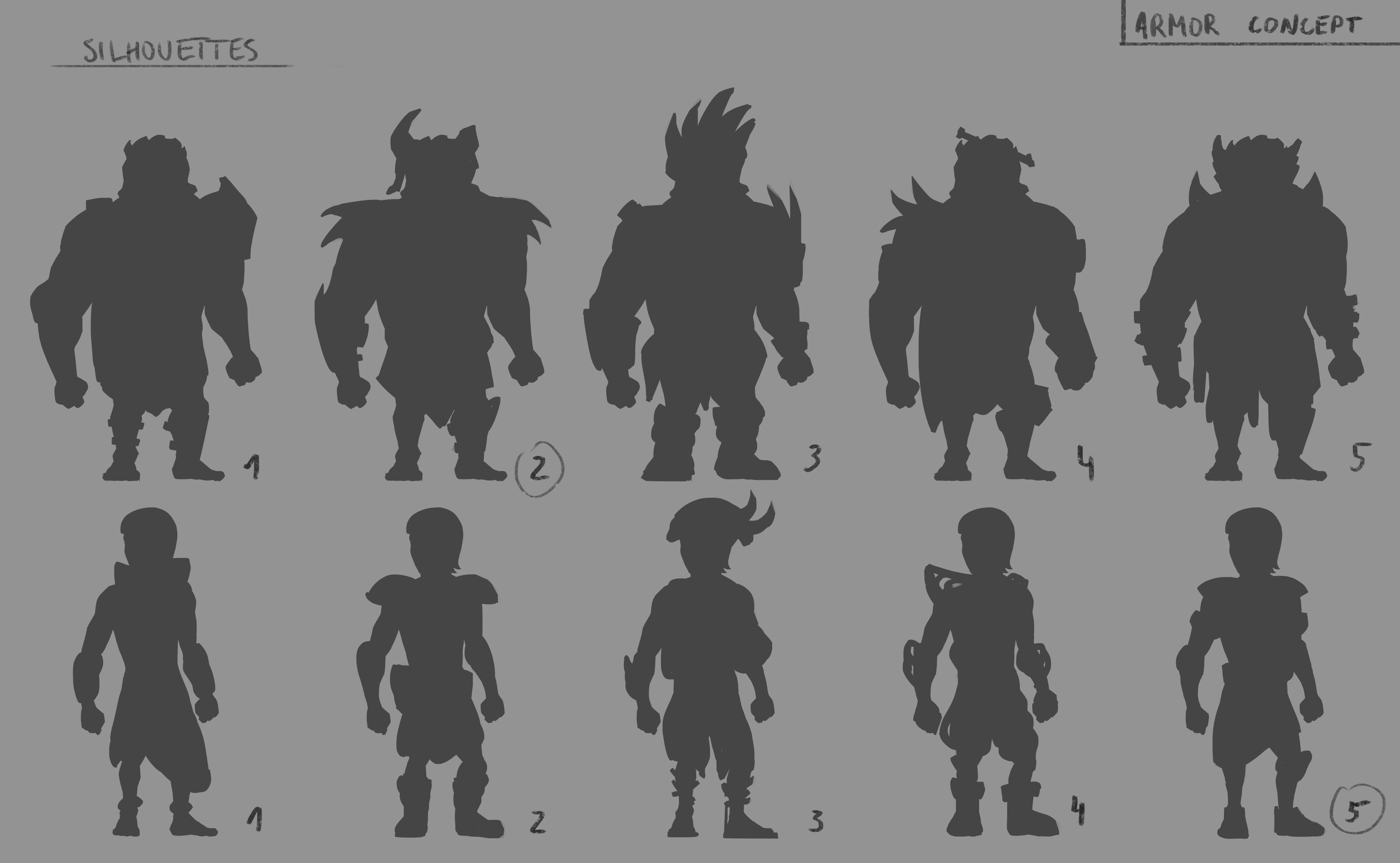 5  armor silhouettes