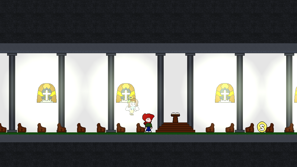 The player and Yui, inside The Heavenly Cathedral!