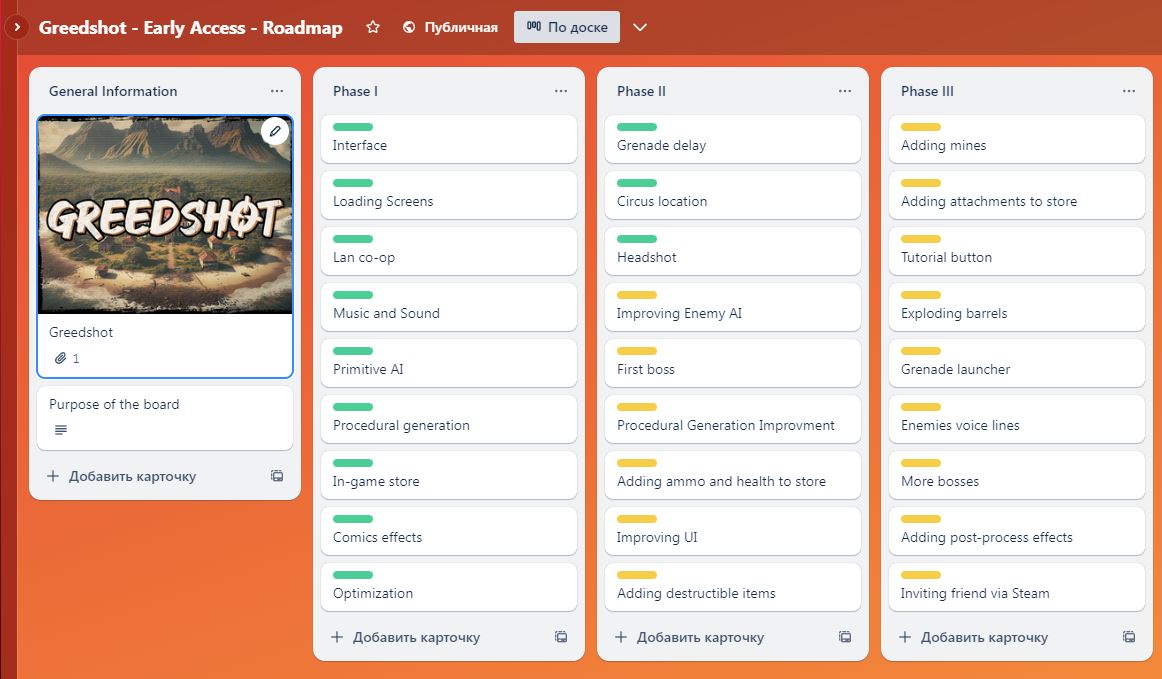 Greedshot trello