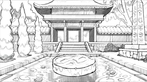 Concept art for the Sun Temple Environment