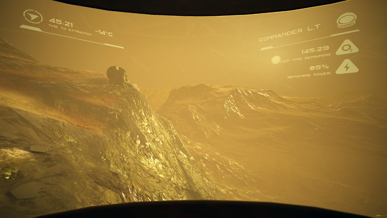 Martian landscape and a massive sculpture 