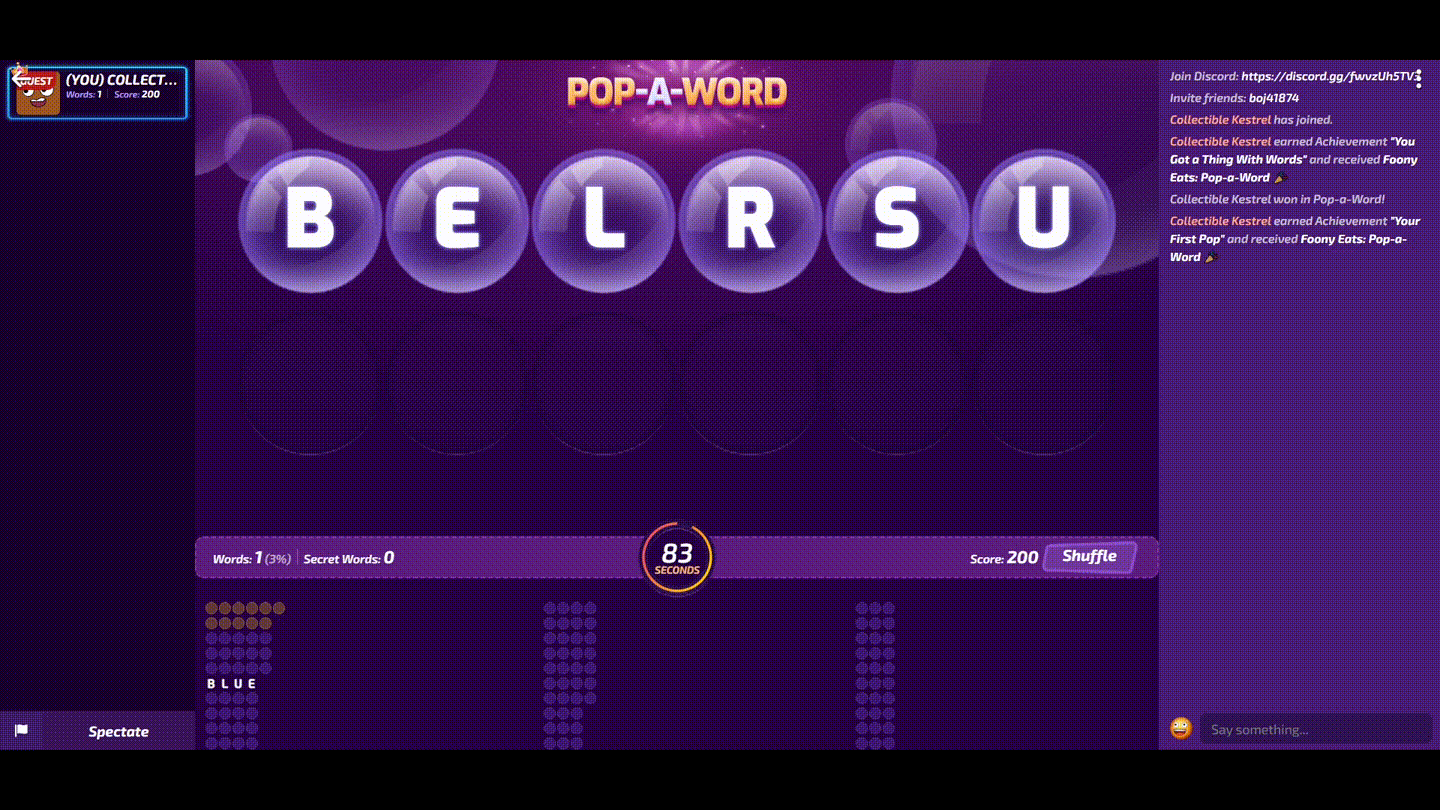 Pop-A-Word being played