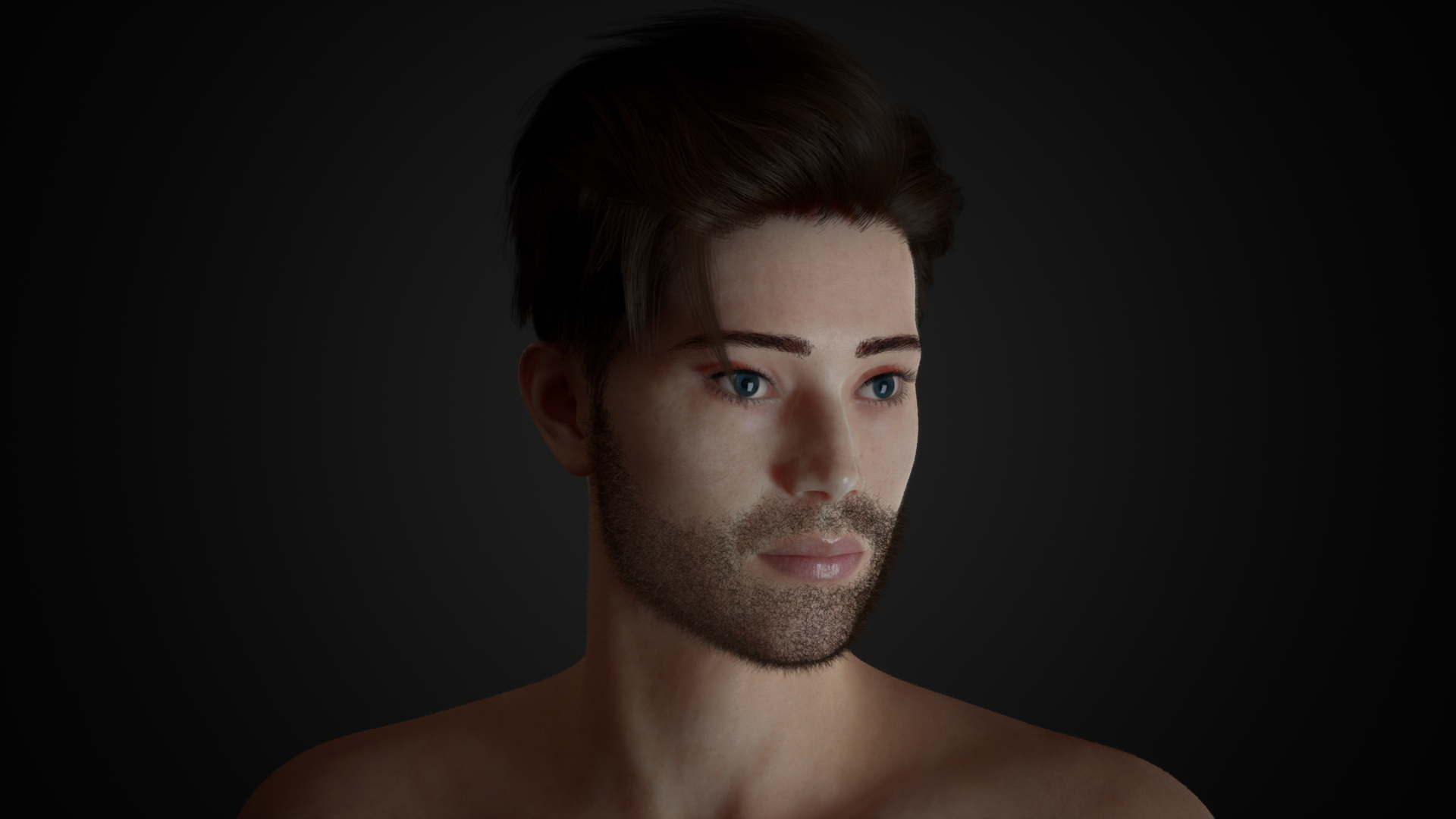 In-game footage of a Male character created inside our character creation tool.