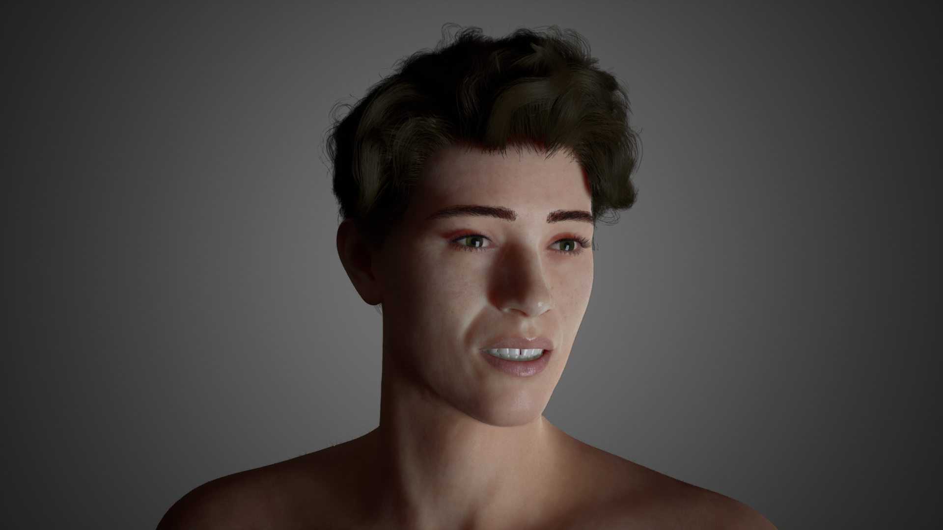 In-game footage of a Male character with fully customizable teeth created inside our character creation tool.