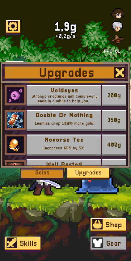 Active upgrades