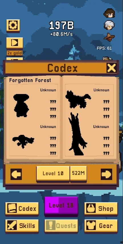 Codex with enemies undiscovered